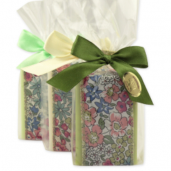 Sheep milk soap 100g decorated with a ribbon in a cellophane, sorted 