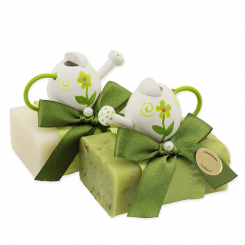 Sheep milk soap 100g decorated with a watering can, Classic/verbena 