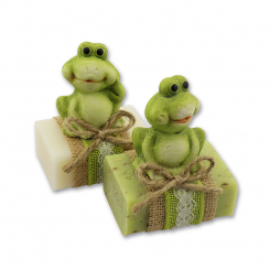 Sheep milk soap 100g decorated with a frog, Classic/verbena 