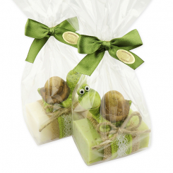 Sheep milk soap 100g decorated with a turtle in a cellophane, Classic/verbena 