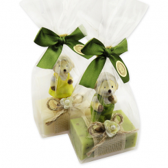 Sheep milk soap 100g decorated with a sheep in a cellophane, Classic/verbena 