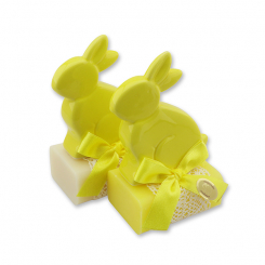 Sheep milk soap 100g decorated with a rabbit, Classic/grapefruit 