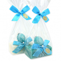 Sheep milk soap 100g decorated with an easter egg in a cellophane, Classic/Cornflower 