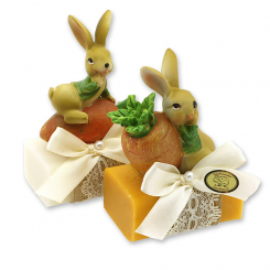 Sheep milk soap 100g decorated with a rabbit, Classic/marigold 