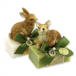 Sheep milk soap 100g decorated with a rabbit, Classic/verbena 