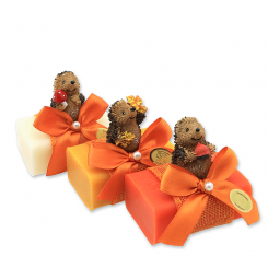 Sheep milk soap 100g decorated with a hedgehog, assorted 