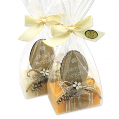 Sheep milk soap 100g decorated with an easter egg in a cellophane, Classic/Marigold 