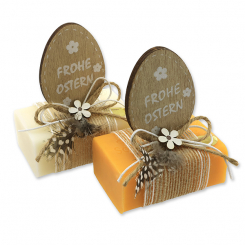 Sheep milk soap 100g decorated with an easter egg, Classic/Marigold 