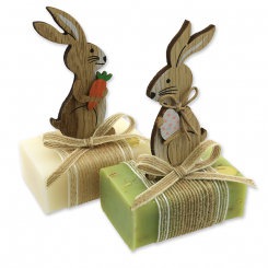 Sheep milk soap 100g decorated with a rabbit, Classic/Verbena 