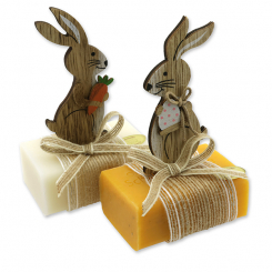 Sheep milk soap 100g decorated with a rabbit, Classic/Marigold 