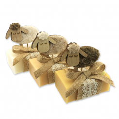 Sheep milk soap 100g decorated with a sheep, Classic/Swiss pine/Sheabutter 