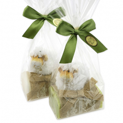Sheep milk soap 100g decorated with a sheep in a cellophane, Classic/Verbena 