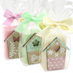 Sheep milk soap 100g decorated with a house in a cellophane bag, sorted 