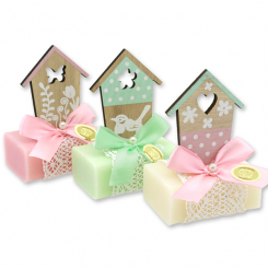 Sheep milk soap 100g decorated with a house, sorted 