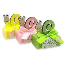 Sheep milk soap 100g decorated with a snail, sorted 
