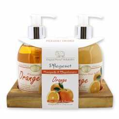 Pflegeset Flüssigseife 250ml & Pflegeshampoo 250ml, Orange 
