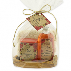 Pflegeset - Seife 100g und Flüssigseife 75ml "Wohlfühlzeit", Rose 