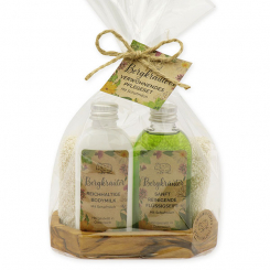 Pflegeset - Bodymilk 75ml und Flüssigseife 75ml "Wohlfühlzeit", Bergkräuter 