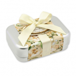 Schafmilchseife eckig 100g in der Dose "Vintage-Motiv 201", Ringelblume 