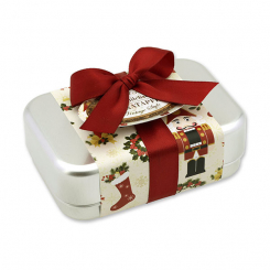 Sheep milk soap square 100g in a can "Vintage motif 89", Pomegranate 