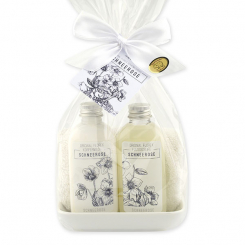 Care set 4 pieces in a cellophane bag "Schneerose", Christmas rose white 