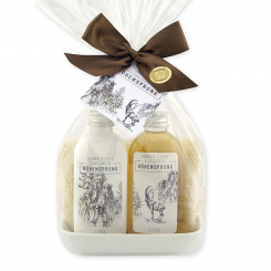 Pflegeset 4-teilig in Cello "Höhensprung", Zirbe 