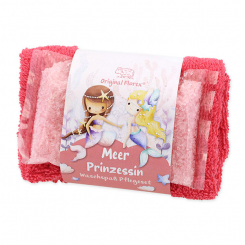 Bath salt 60g with a washcloth "Meer Prinzessin", Flower magic 
