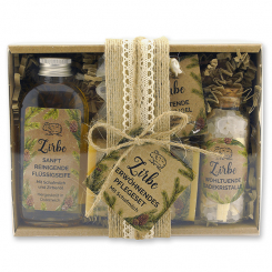 Geschenkset 4-teilig "Wohlfühlzeit", Zirbe 
