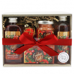 Gift set 4 pieces "Frohes Fest!", Pomegranate 