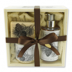 Wooden box set big 5 pieces "Zirbenduft", Swiss pine 