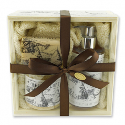 Wooden box set big 5 pieces "Heimatluft", Swiss pine 