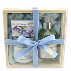 Wooden box set big 5 pieces, 'Forget-me-not' 