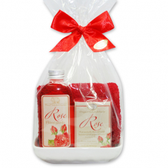 Care set 4 pieces in a cellophane bag, Rose 