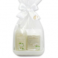 Care set 4 pieces in a cellophane bag, Christmas rose white 