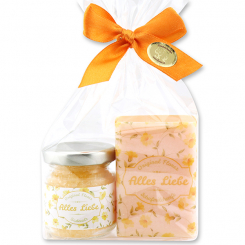 Care set 2 pieces "Alles Liebe", Orange 