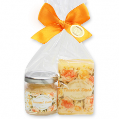 Care set 2 pieces "Tausend Dank", Orange 