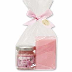 Bath set 2 pieces in a cellophane bag, Rose Diana 