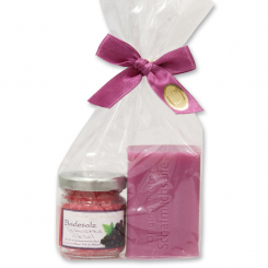 Bath set 2 pieces in a cellophane bag, Black currant 