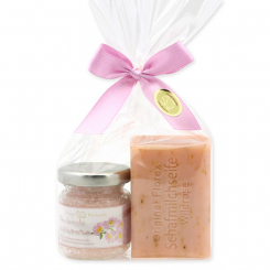 Bath set 2 pieces in a cellophane bag, Wild rose 
