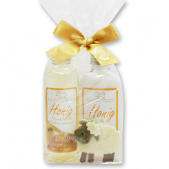 Gift set with felt sheep, Honey 