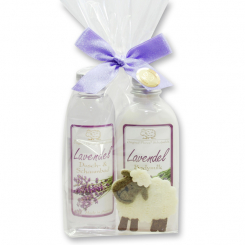 Gift set with felt sheep, Lavender 