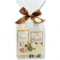 Gift set with felt sheep, Almond 