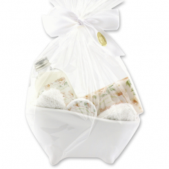 Wellness set 5 pieces "Vielen Dank", Christmas rose white 