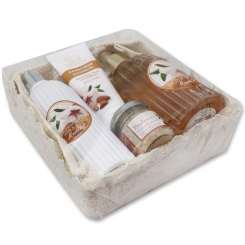 Set im Häkelkorb, Mandel 