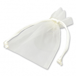 Organza bag, small 17x9cm cream 