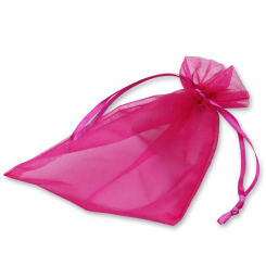 Organza bag, large 17x12cm pink 