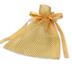 Glossy tulle bag, large 12x9cm gold 