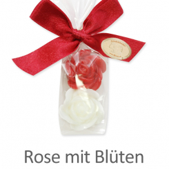 Schafmilchseife Rose Florex mini 2x7g, in Cello, Classic/Rose mit Blüten 