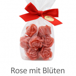 Schafmilchseife Rose Florex mini 10x7g, in Cello, Rose mit Blüten 