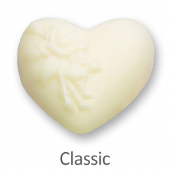 Schafmilchseife Herz mit Rose 116g, Classic 